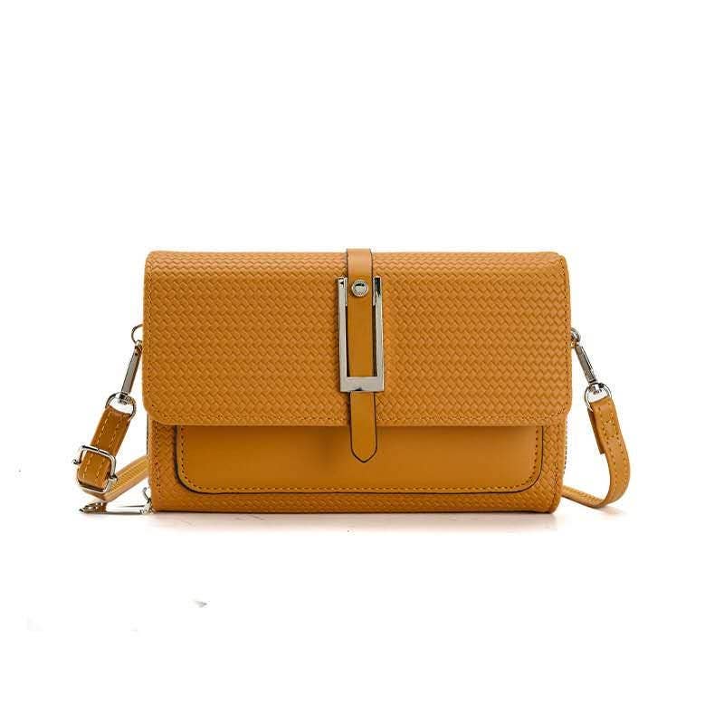 Silver-toned Classic Flap Over 2 Zipper Mobile Bag Essential: Taupe