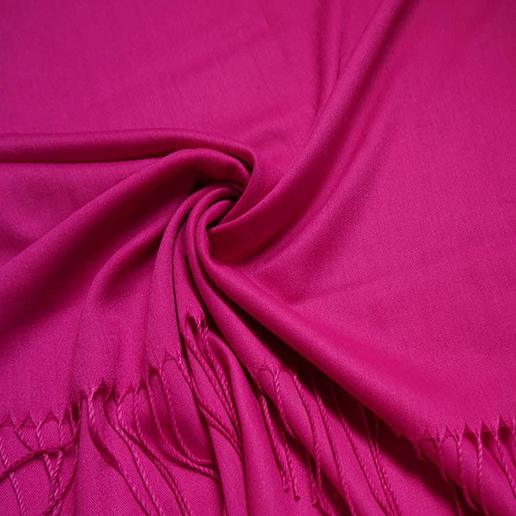Lili Scarves - Plain Light Pashmina Large Scarf - 20 Colours: Black