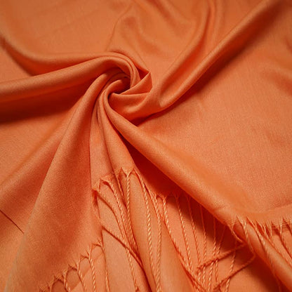 London Scarves - Plain cotton blend pashmina with tassels: Peach A29