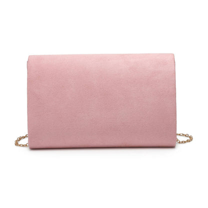 Suede Clutch bag with bee shaped clasp: Navy