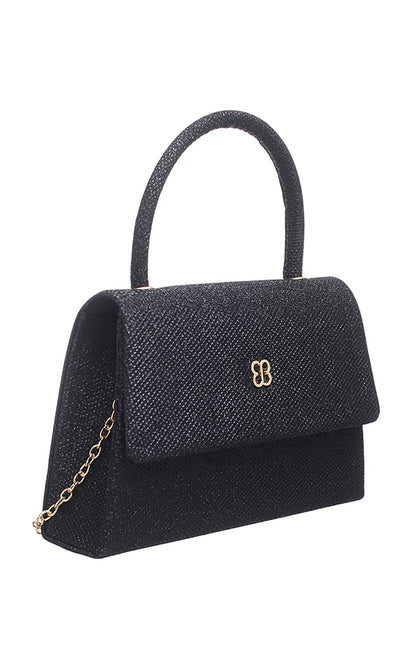 Bessie London - TOP HANDLE FLAP OVER CLUTCH BAG: Silver