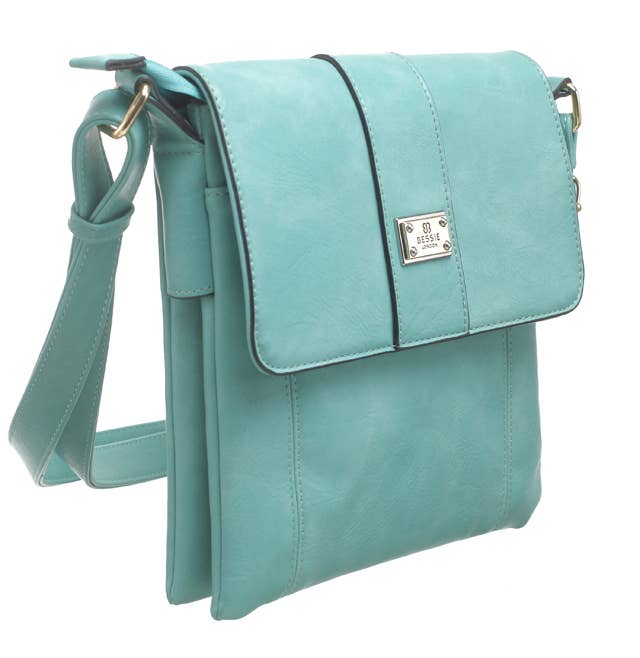 Bessie London - TWO-POCKET BESSIE CROSS BODY BAG: GREY