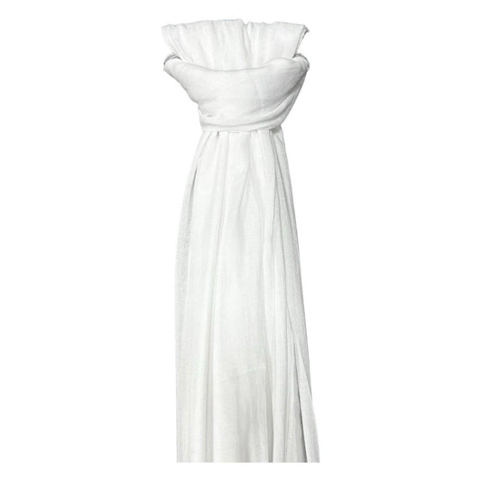 Lili Scarves - Big Plain Cotton Blend Scarf: White