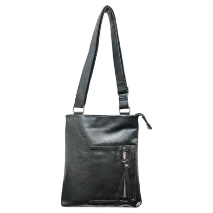 Superbia - Superbia Classic Front Pocket Messenger Bag Cross Body 9130: Black