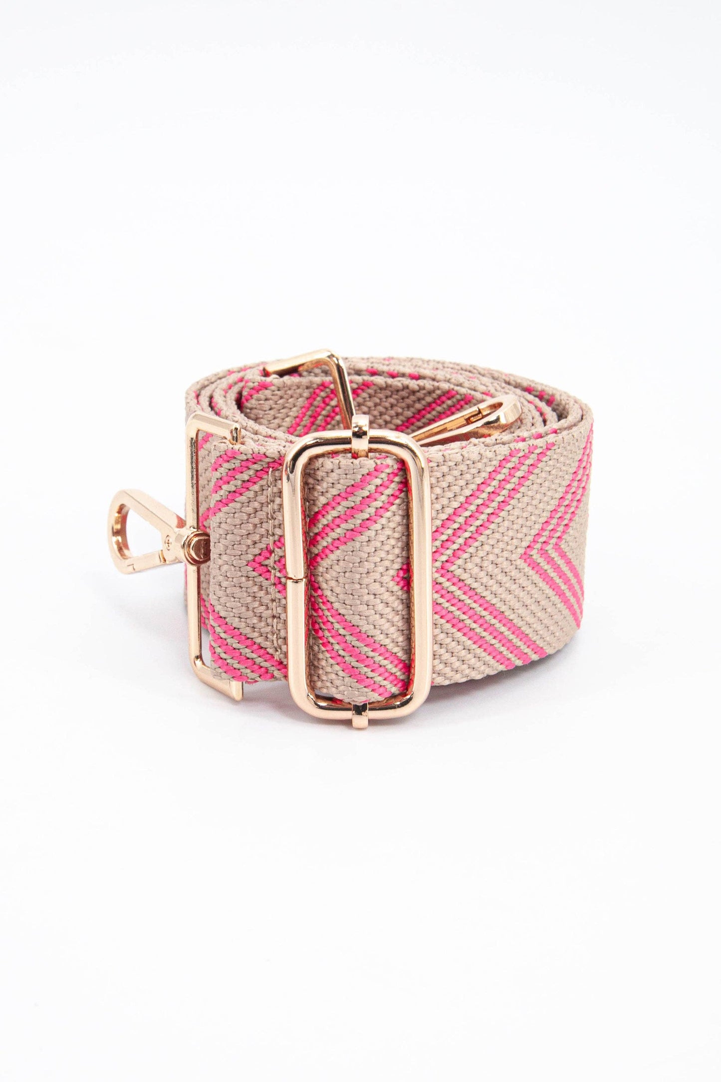 Sarta Accessories - Woven Two Tone Chevron Print Bag Strap in Pink: One-size