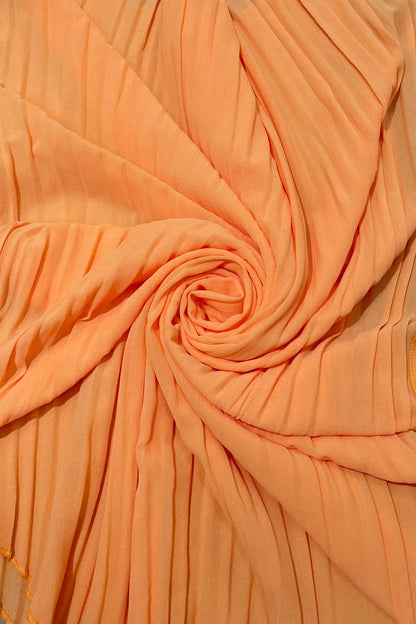 Fashion Scarf World - Plain Pleated Chiffon Cover Up: Red