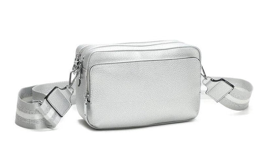 Strathurie - Crossbody Bag with Canvas Strap Silver 0925