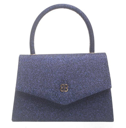 Bessie London - TOP HANDLE SPARKLE EVENING BAG: Navy