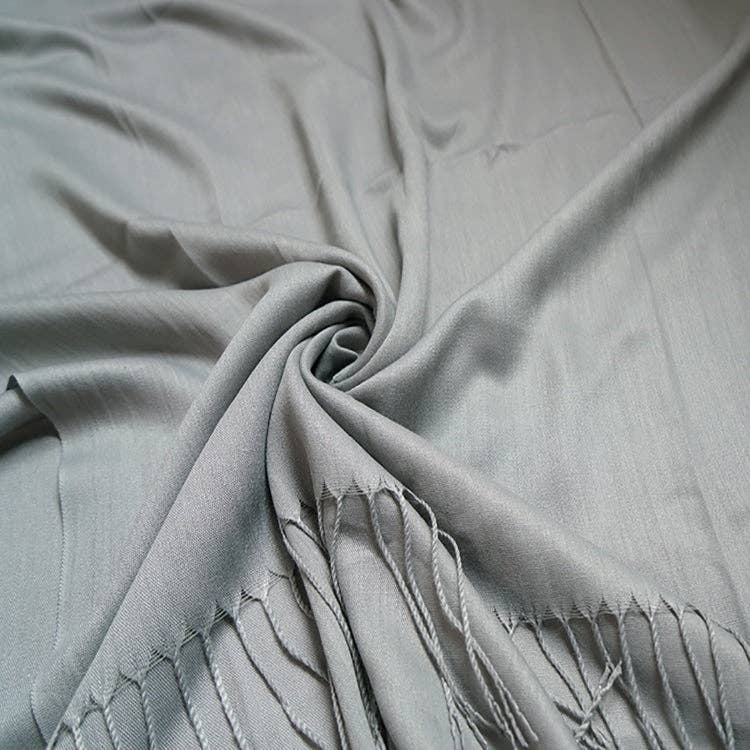 Lili Scarves - Plain Light Pashmina Large Scarf - 20 Colours: Black