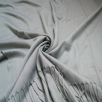 Lili Scarves - Plain Light Pashmina Large Scarf - 20 Colours: Black