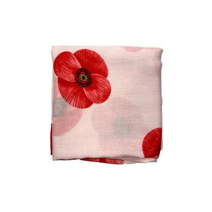 Lili Scarves - Poppy Printed Scarf: Navy