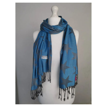 Super Soft Reversible Pashmina scarf /Shawl- Star Navy