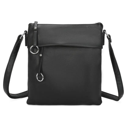 Soft Pu Silver-toned Cross Body Bag Shoulder  -Blue