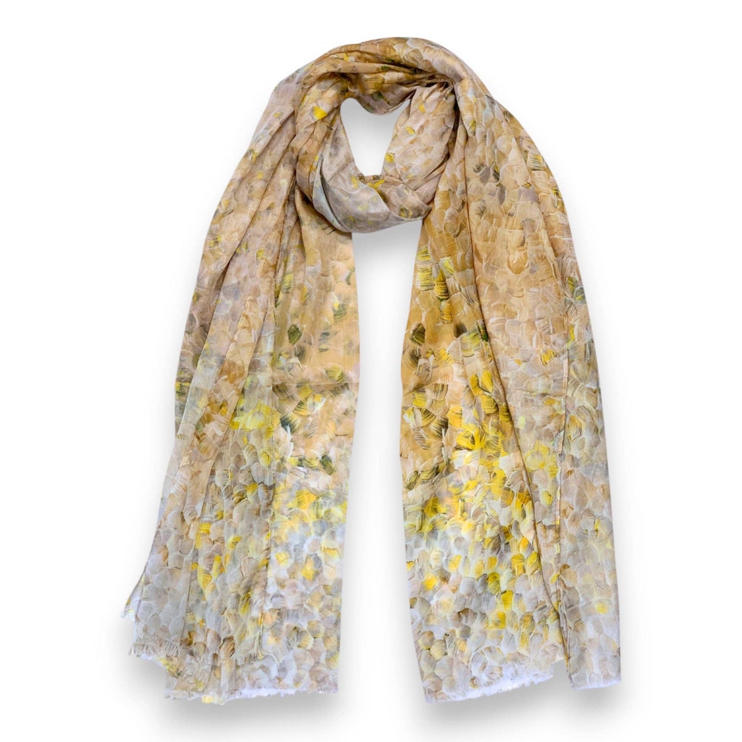 Lili Scarves - Vibrant Mosaic Print Scarf: Green