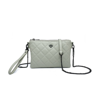 Quilted Diamand Pattern Grab Bag/ Crossbody Bag: Green