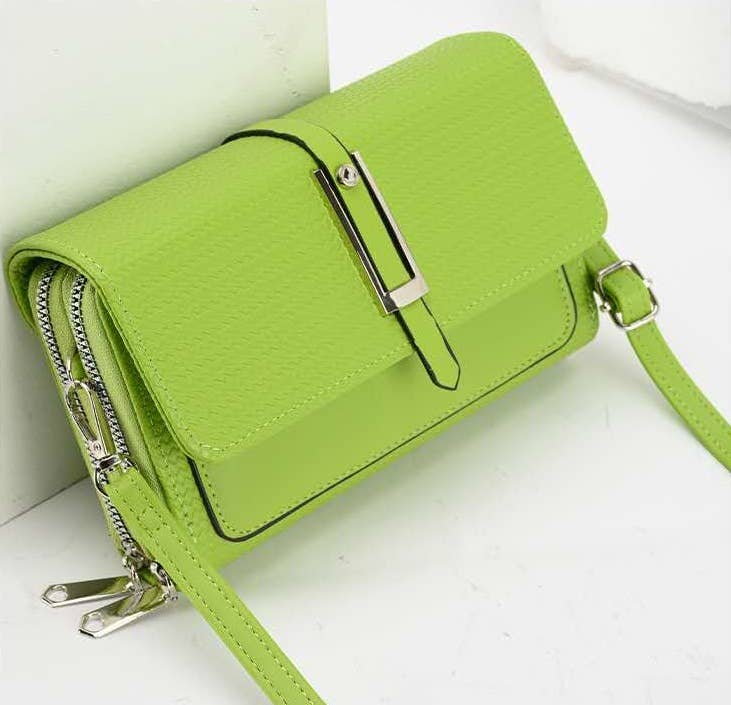 Superbia - Silver-toned Classic Flap Over 2 Zipper Mobile Bag Essential: Pink