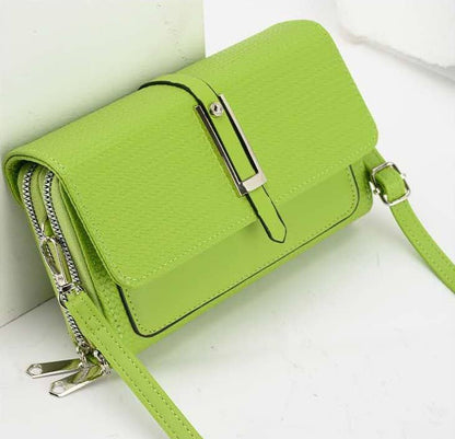 Superbia - Silver-toned Classic Flap Over 2 Zipper Mobile Bag Essential: Pink