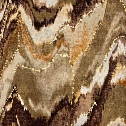Lili Scarves - Colourful Zigzag Print with Small Flakes: Green