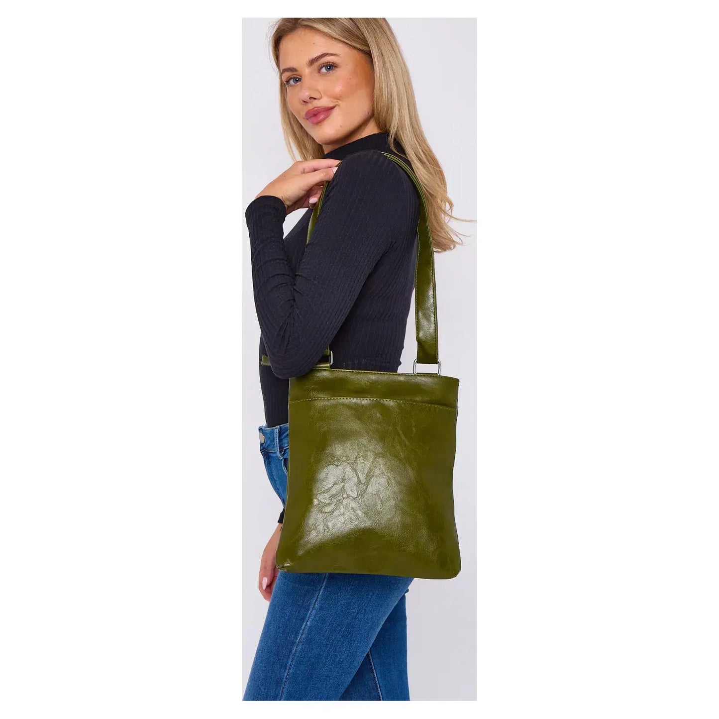Superbia - Superbia Classic Front Pocket Messenger Bag Cross Body 9130: Green