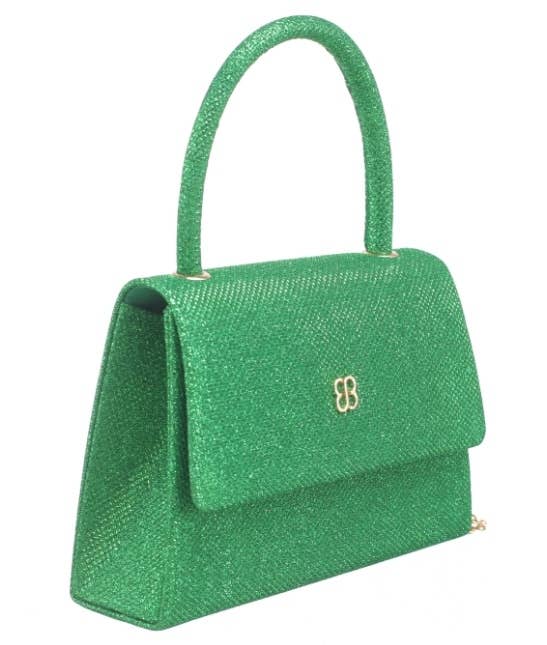 Bessie London - TOP HANDLE FLAP OVER CLUTCH BAG: Silver