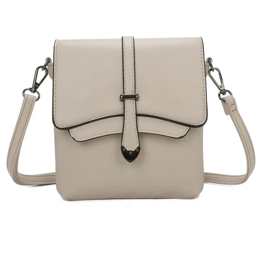 Superbia - Small 3 Compartment Retro Cross Body Bag Shoulder Bag-9129: Cream