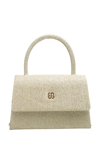 Bessie London - TOP HANDLE FLAP OVER CLUTCH BAG: Silver