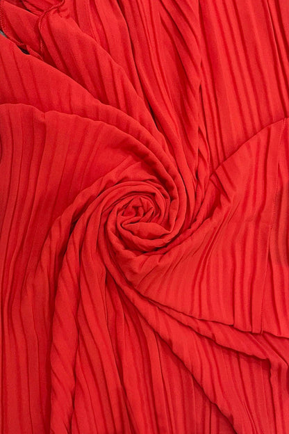 Plain Pleated Chiffon Cover Up: Fuchsia Pink