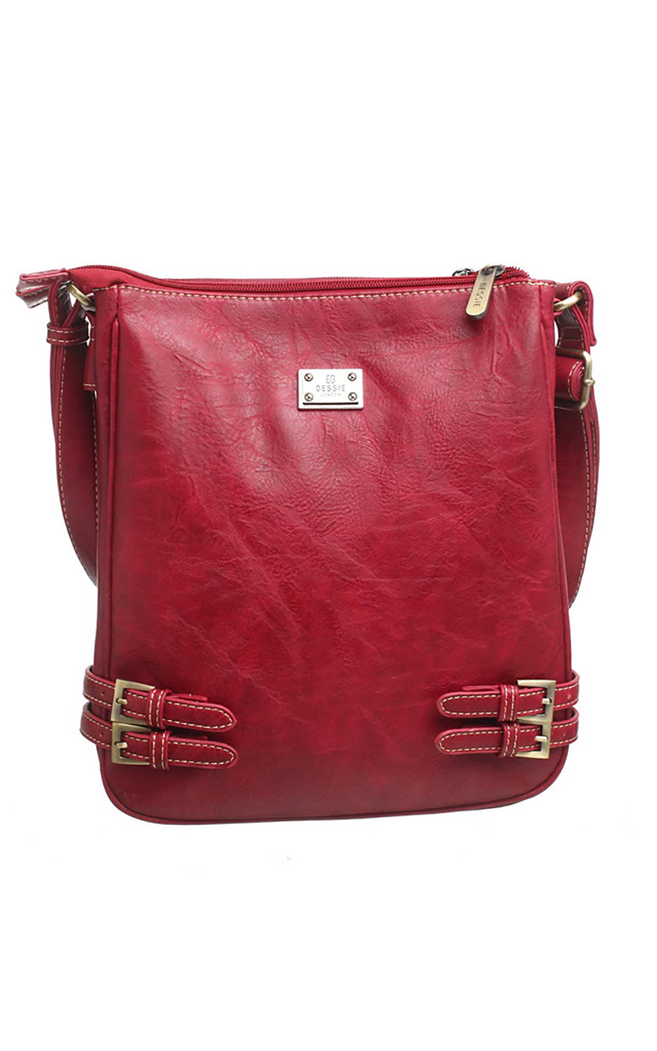 Bessie London - CLASSIC BUCKLE ZIPPER BAG: MOCHA