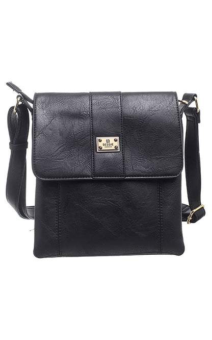 Bessie London - TWO-POCKET BESSIE CROSS BODY BAG: GREY