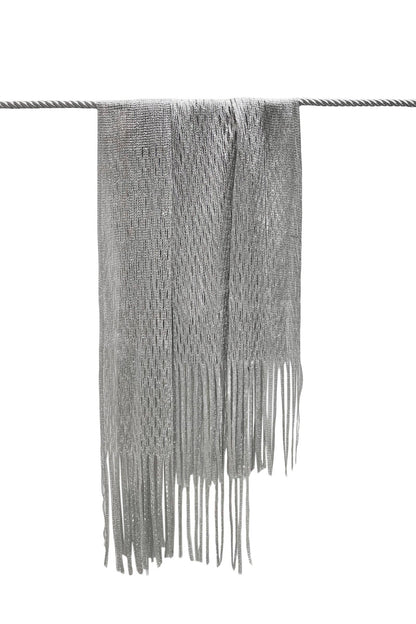 Fashion Scarf World - Summer Mesh Tassel Scarf/ Shawl: Black