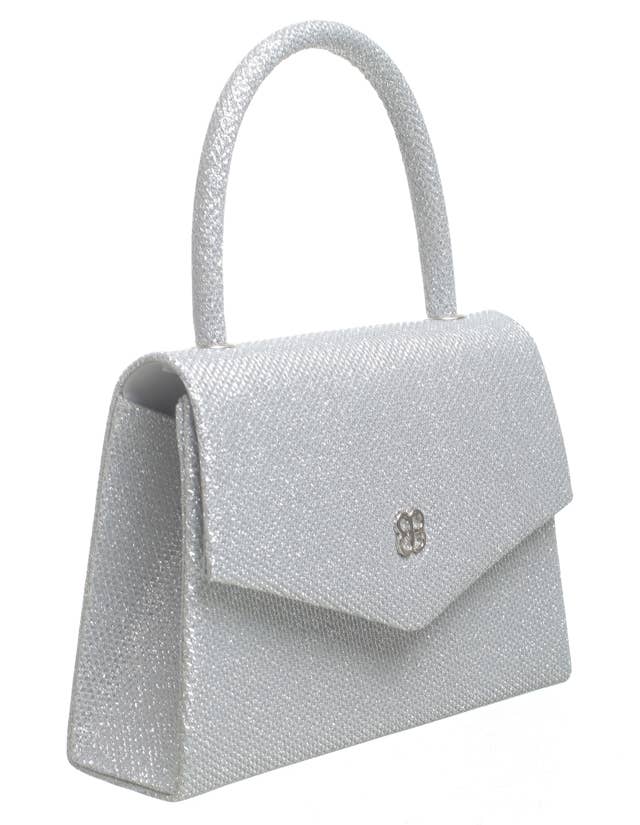 Bessie London - TOP HANDLE SPARKLE EVENING BAG: Navy