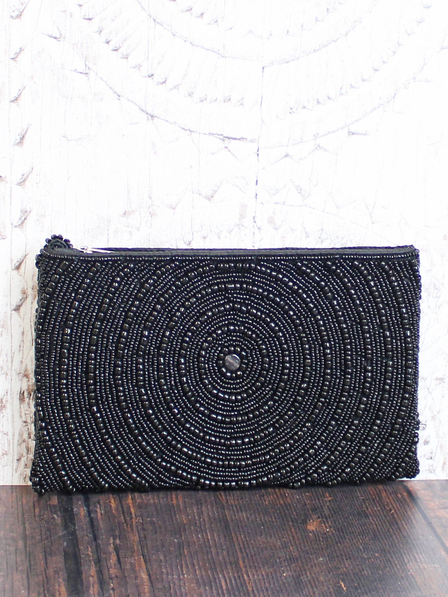 BEADED CLUTCH BAG - CIRCLE DESIGN