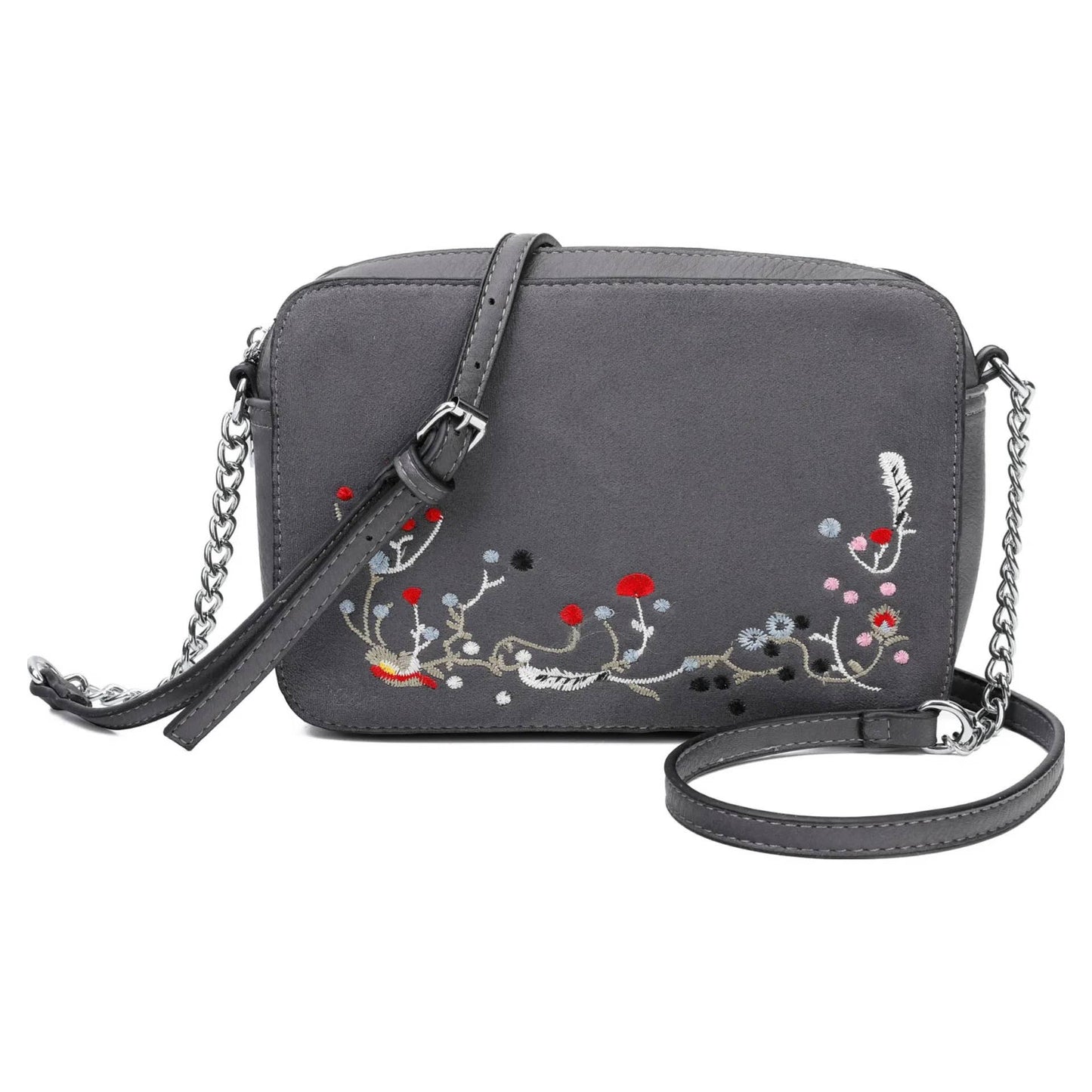 Superbia - Crossbody bag with embroidered details 5878: Red