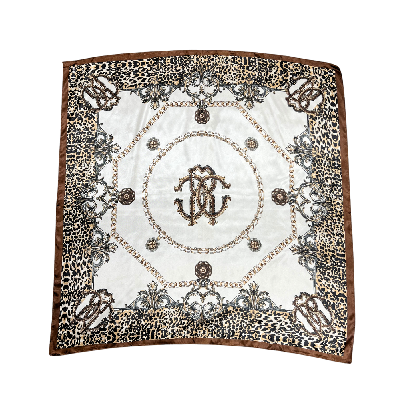 Lili Scarves - Leopard Print Pattern Silk Touch Square Scarf: Pink