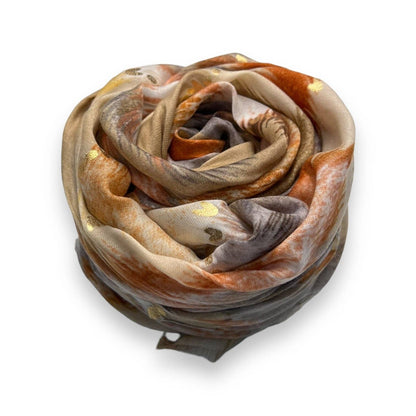 Lili Scarves - Colourful Wave Scarf Finished with Fringes: Purple