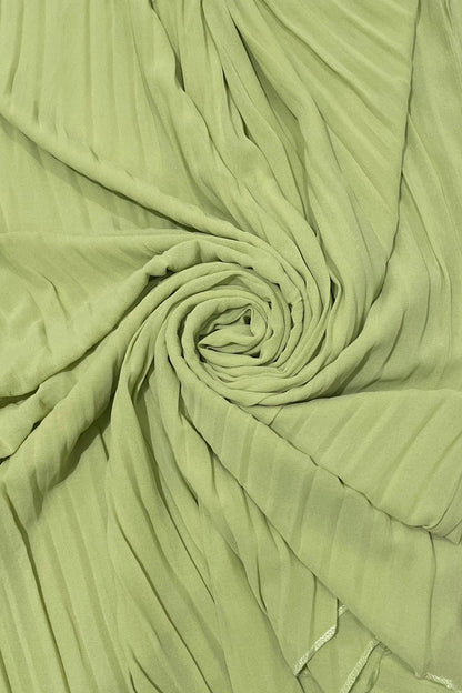 Plain Pleated Chiffon Cover Up: Pistachio