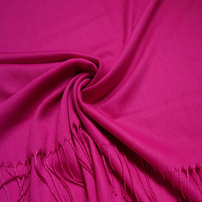 London Scarves - Plain cotton blend pashmina with tassels: Peach A29