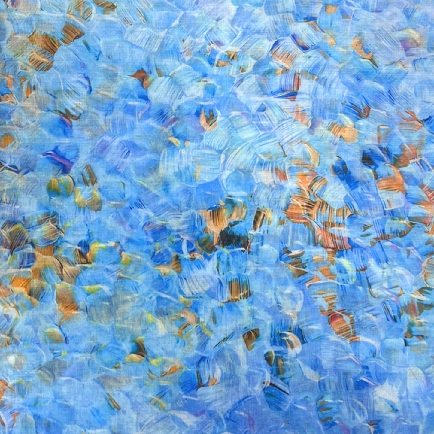 Lili Scarves - Vibrant Mosaic Print Scarf: Blue