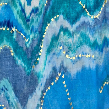 Lili Scarves - Colourful Wave Scarf Finished with Fringes: Purple