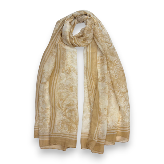 Lili Scarves - Summer Forest Print Scarf: Black