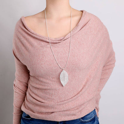 Lovethelinks Ltd - Real Leaf Necklace: No Thank You / Yellow Gold