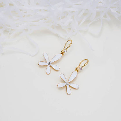 White Fairy Flower Earring Retro Party Hooks - Simple & Cute