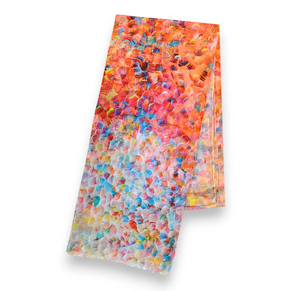 Lili Scarves - Vibrant Mosaic Print Scarf: Green