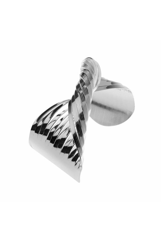 Oceanic Jewellers - Majique London - Elegant Twisted Metal Cuff with Sophisticated Texture: 14K Gold