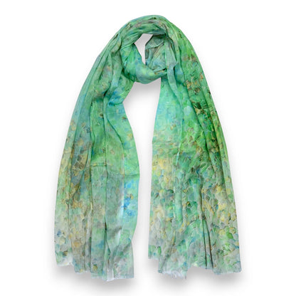Lili Scarves - Vibrant Mosaic Print Scarf: Green