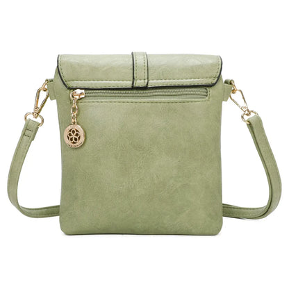 Superbia - Small Front Flap 2 Compartment Cross Body Bag Shoulder Bag: Green