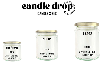 Candle Drop - Clear Jar | Personalised Hand-Poured Natural Soy Candle: Vanilla / 300ml
