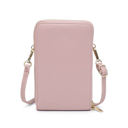 Quilted Pattern Two Zipped Sections Phone Bag/Purse: Black