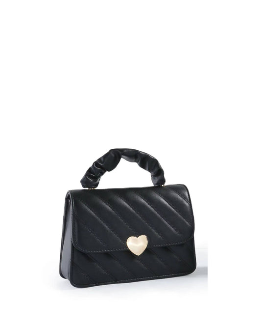 Crossbody/Grab bag with quilted pattern: Black