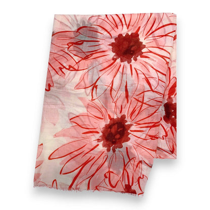 Lili Scarves - Big Daisy Print Scarf: Green